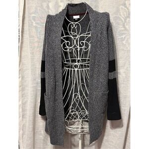 Ecru Size M Cardigan Black Gray Long Sleeve Sweater medium